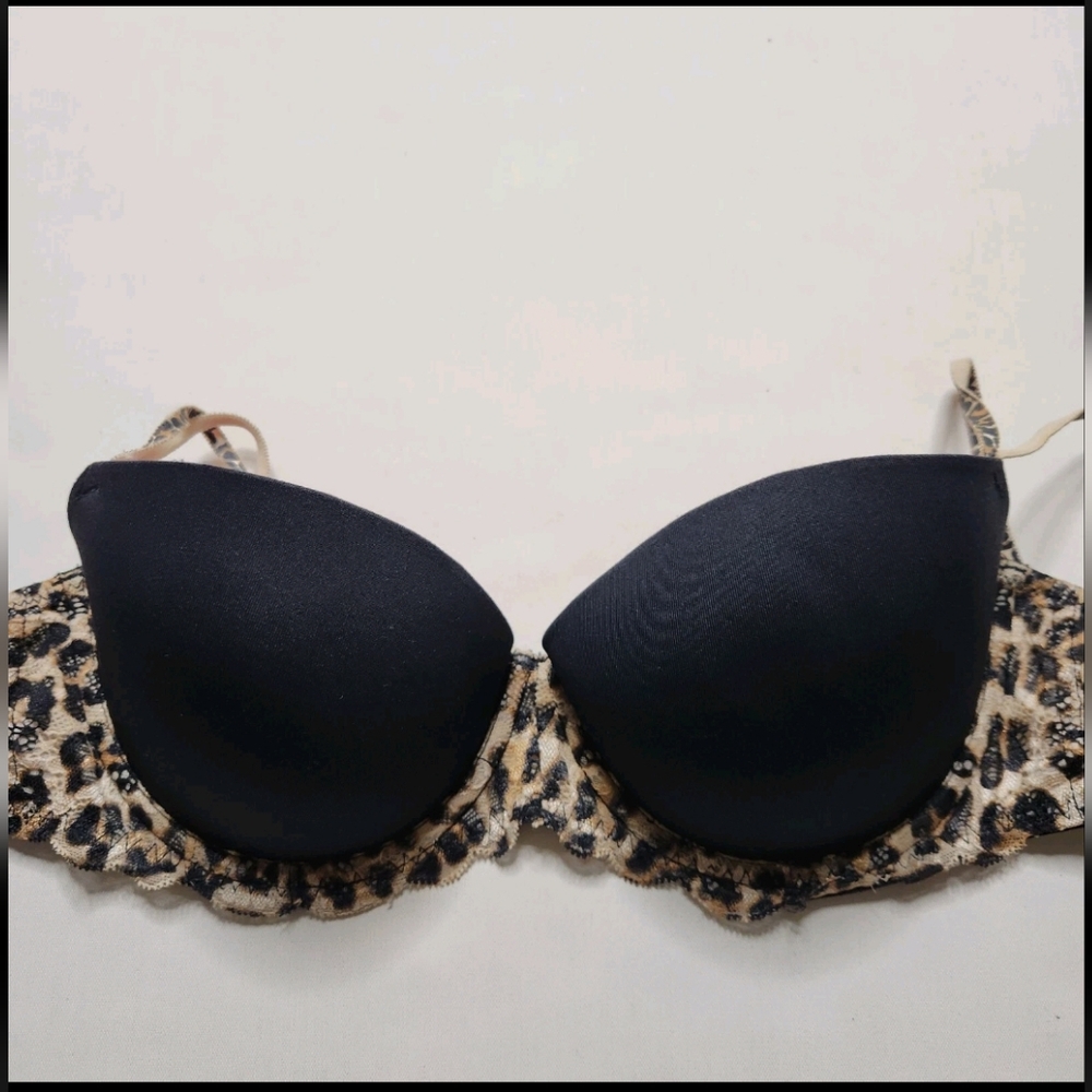 PINK Victoria's Secret Leopard Print Black and Brown Bra